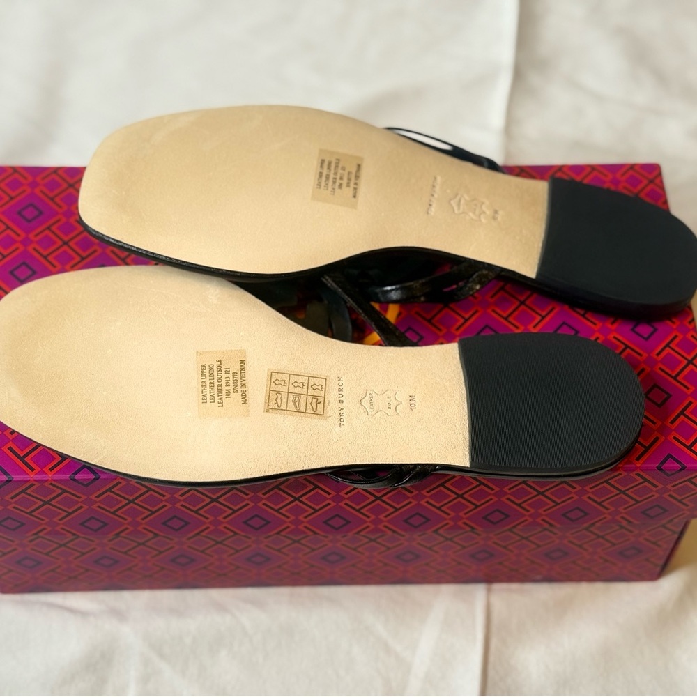 ๐๐๐๐ Tory Burch Jeweled Miller Nappa Leather Sandals - Picture 3 of 7
